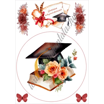 Ballagás/Diploma osztó tortaostya, A4 Ballagás/Diploma osztó tortaostya, A4