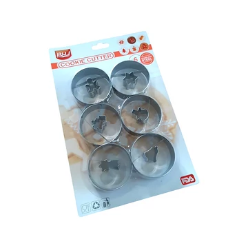 Karácsonyi linzer kiszúró készlet, fém, 6 részes Karácsonyi linzer kiszúró készlet, fém, 6 részes
