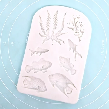 Hal hínár korall fondant formázó szilikon Hal hínár korall fondant formázó szilikon