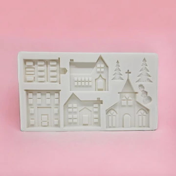 Karácsonyi Templom/Házikó Szilikon fondant formázó Karácsonyi Templom/Házikó Szilikon fondant formázó