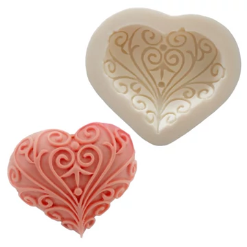 Mintás szív, szilikon fondant formázó Mintás szív, szilikon fondant formázó