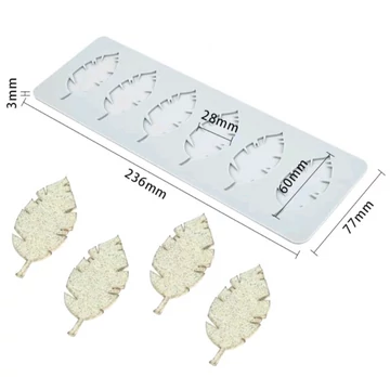 Falevelek, szilikon tuile forma, 6 adagos Falevelek, szilikon tuile forma, 6 adagos