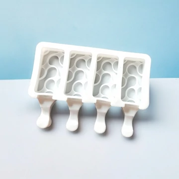 Íves mintás, szilikon jégkrémkészítő forma, 4 adagos Íves mintás, szilikon jégkrémkészítő forma, 4 adagos