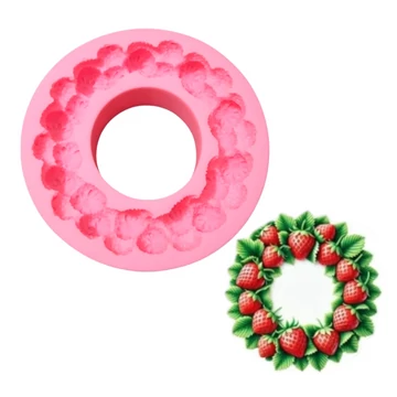 Eper koszorú, szilikon forma, 16 cm Eper koszorú, szilikon forma, 16 cm