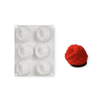 Málna Alakú Szilikon Mousse Forma, 6 adagos Málna Alakú Szilikon Mousse Forma, 6 adagos