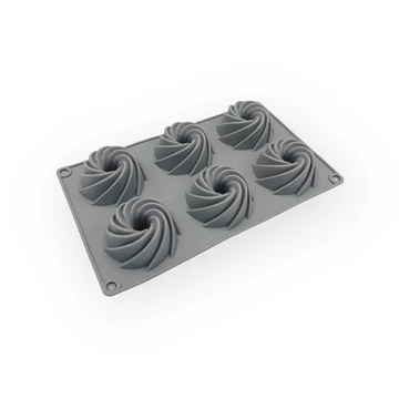Csavart mintás mini kuglóf forma, 6 adagos Csavart mintás mini kuglóf forma, 6 adagos