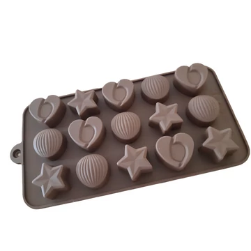 Csillag, szív, mogyoró, szilikon bonbon forma Csillag, szív, mogyoró, szilikon bonbon forma