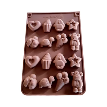 Pingvin, teknős, fagyi, csillag, szív, majom, muffin, csoki és gumicukor szilikon forma Pingvin, teknős, fagyi, csillag, szív, majom, muffin, csoki és gumicukor szilikon forma