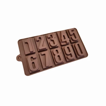 Számok, szilikon bonbon, és csokládé forma, 10 adagos Számok, szilikon bonbon, és csokládé forma, 10 adagos