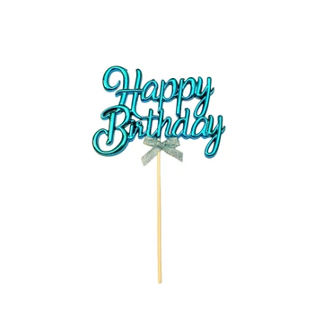Torta beszúró Happy Birthday metál kék Torta beszúró Happy Birthday metál kék