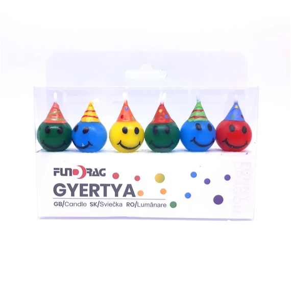 Tortagyertya mosolygó fejek (6db/csomag)