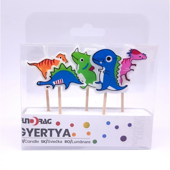 Tortagyertya szett dínók (5 db/csomag)