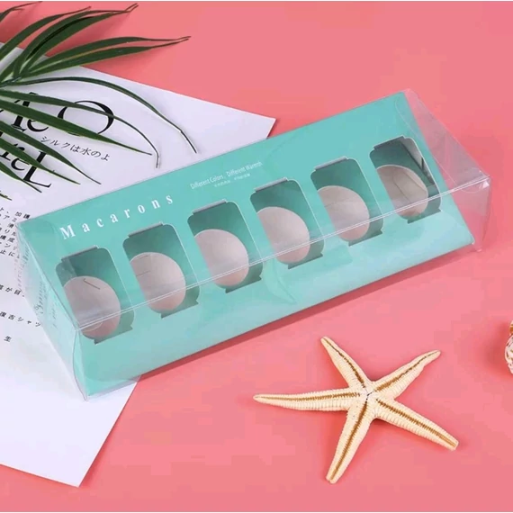 Macaron díszdoboz zöld 6 darabos