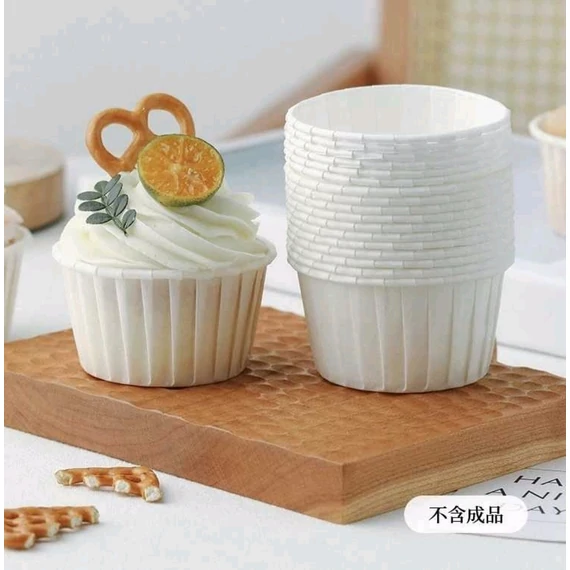 Merevített szélű, muffin papír, fehér, 24 db