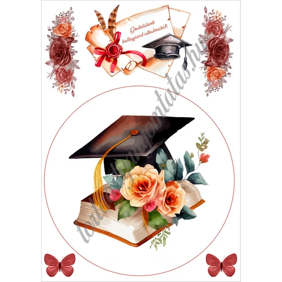 Ballagás/Diploma osztó tortaostya, A4