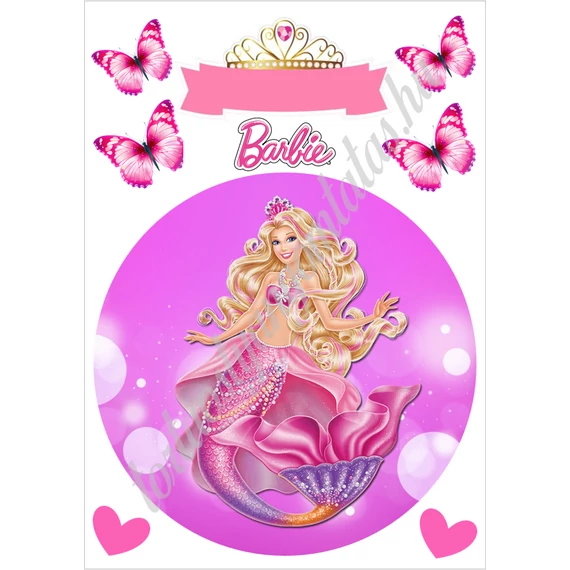 Sellő Barbie tortaostya, A4