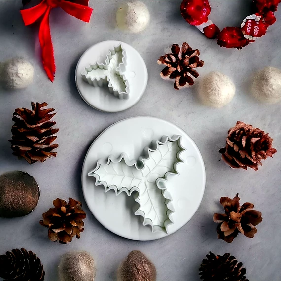Magyal Levél Háromágú - Rugós Fondant Kiszúró