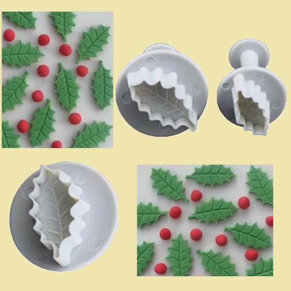 Magyal Levél Rugós Fondant Kiszúró - 3 részes