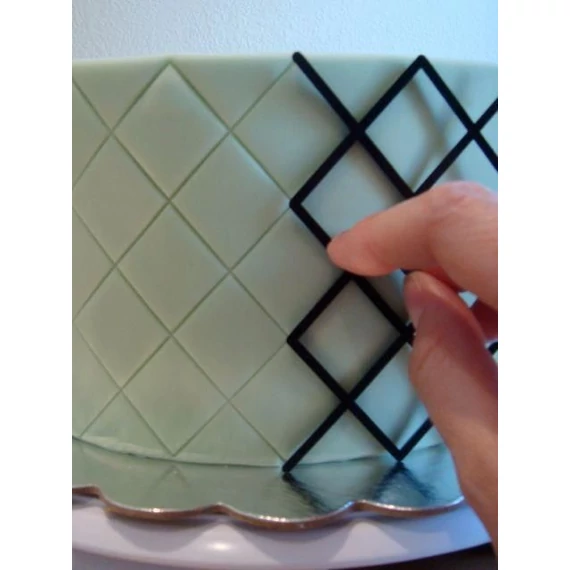 Rácsos fondant mintázó, műanyag