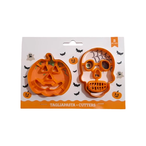 Halloween tök, és koponya, műanyag sütikiszúró szett