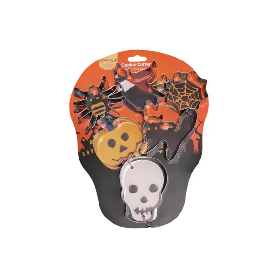Halloweeni sütemény kiszúró készlet, 6 részes, fém