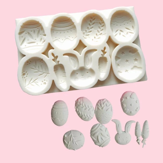 Húsvéti, tojás, nyuszi, szilikon fondant formázó