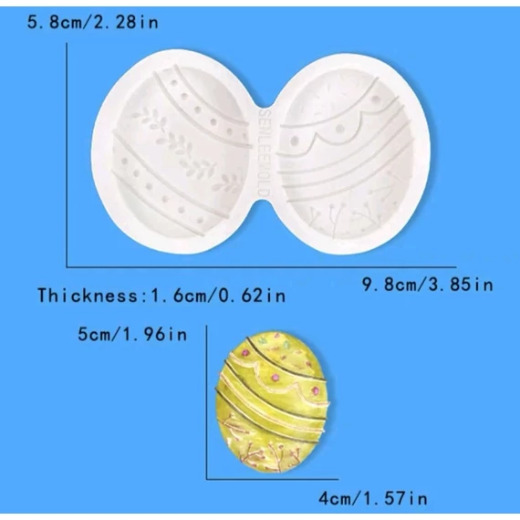 Húsvéti tojás, szilikon fondant formázó, 5 cm