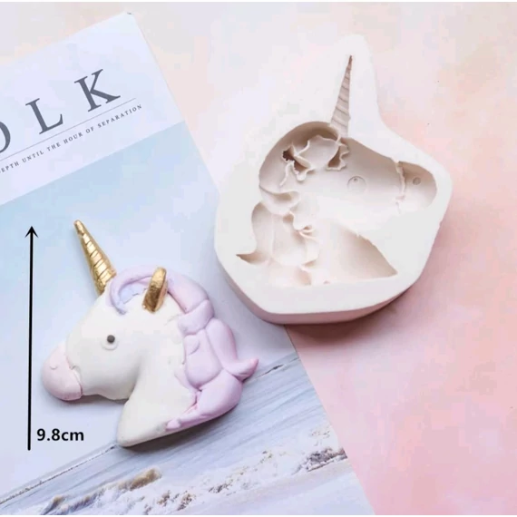 Unikornis fej, szilikon formázó, 10 cm