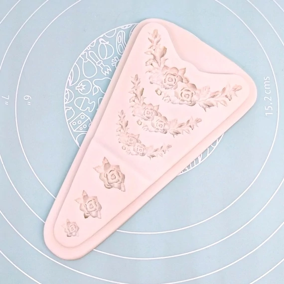 Virágfüzér szilikon fondant formázó