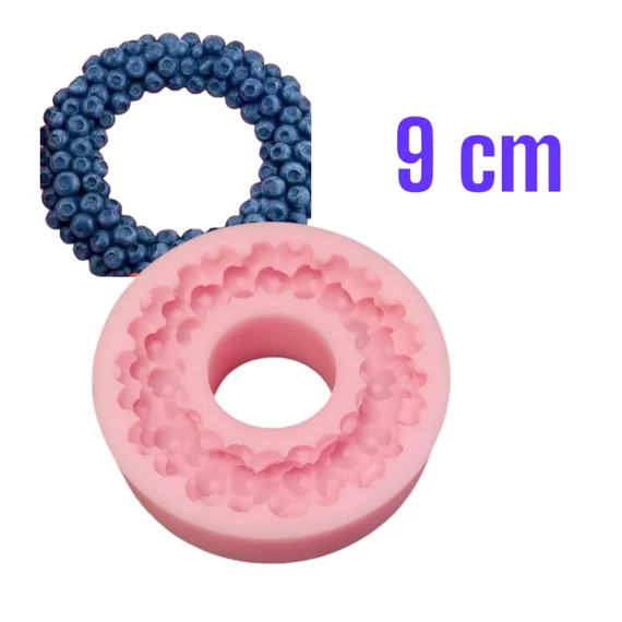 Áfonya koszorú, szilikon forma, 9 cm
