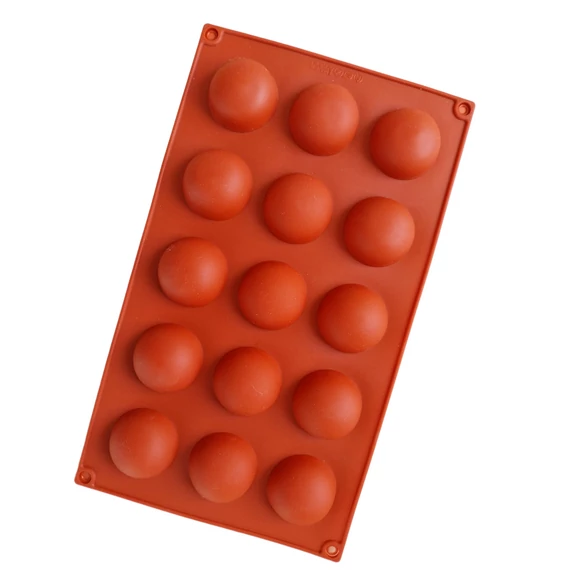 Félgömb alakú, szilikon forma, 15 adagos