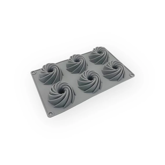 Csavart mintás mini kuglóf forma, 6 adagos
