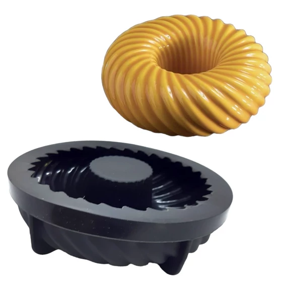 Szilikon tortaforma (kuglóf) csavart mintás