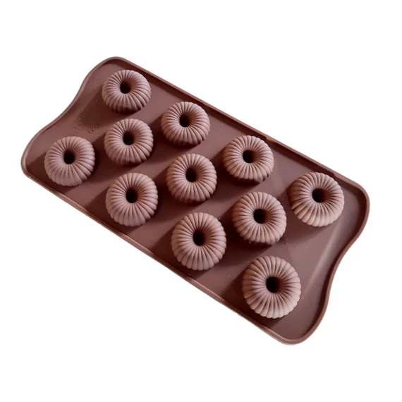 Fánk alakú, szilikon bonbon forma, 11 adagos