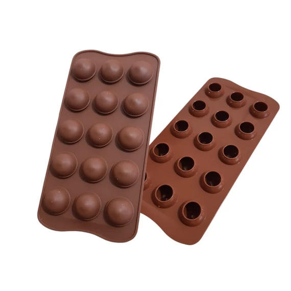 Gömb/ golyó alakú, szilikon bonbon forma, 15 adagos