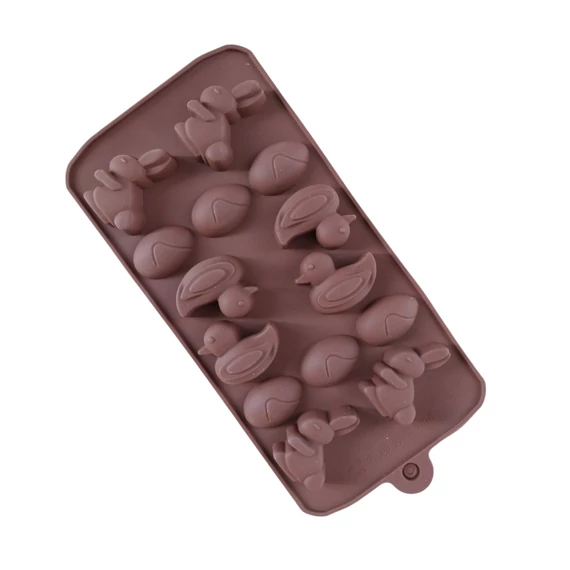 Nyuszi, tojás, kacsa szilikon bonbon forma, 12 adagos
