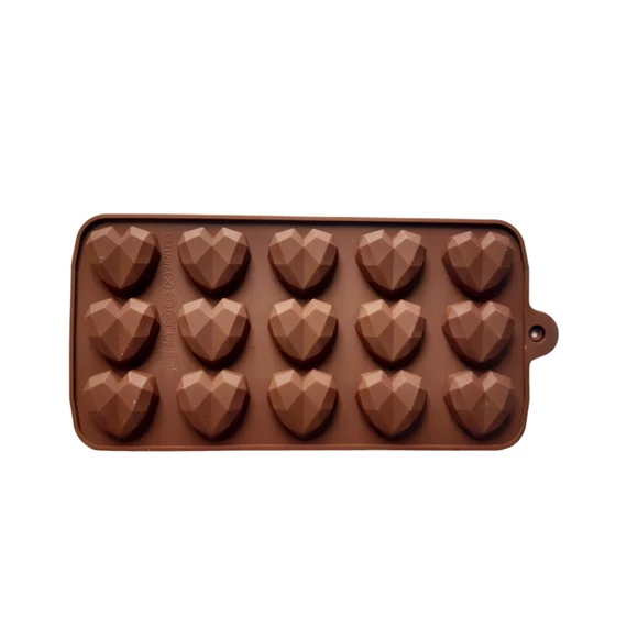 Tört szív szilikon bonbon forma 15 adagos