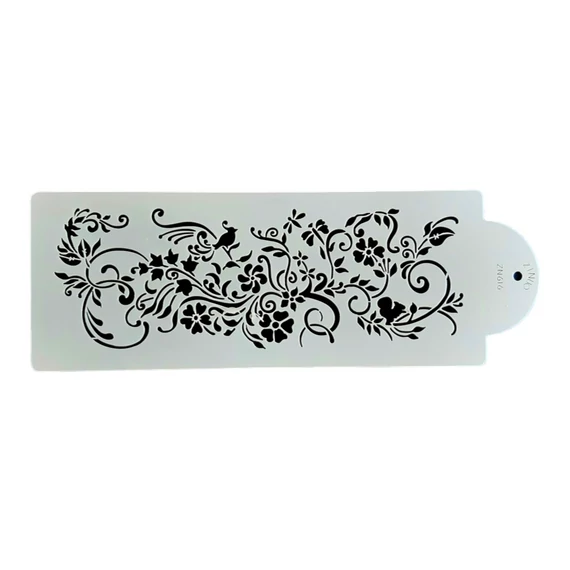 Torta stencil, virágfüzér mintás, 30x12 cm