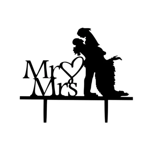 eskuvoi tortabeszuro sziluett mr es mrs