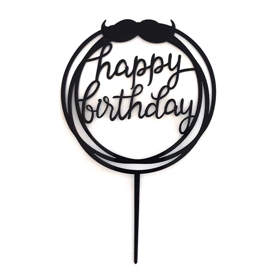 Tortabeszúró Happy Birhday bajusz